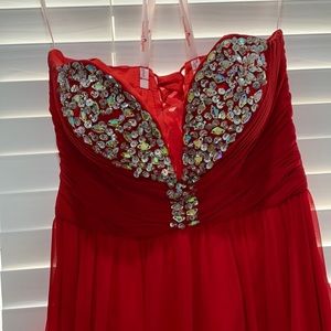 Red long dress XS